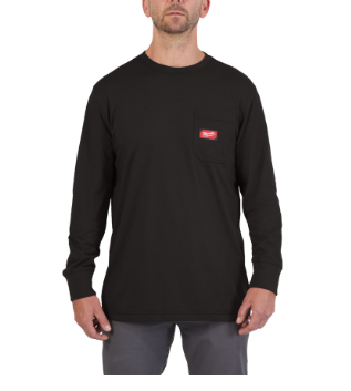 Milwaukee Arbeits-Langarm-Shirt schwarz mit UV-Schutz WTLSBL-L (Art. 4932493035)