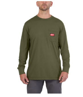 Milwaukee Arbeits-Langarm-Shirt grün mit UV-Schutz WTLSGN-XXL (Art. 4932493052)