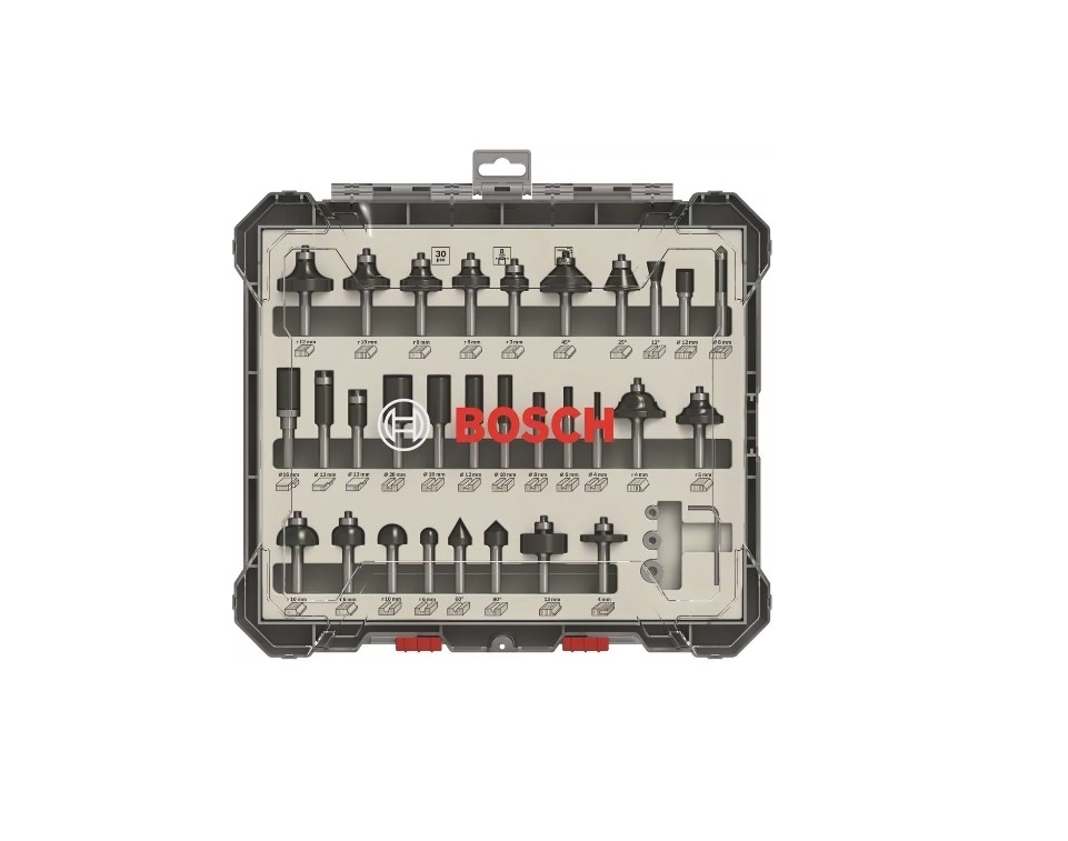 Bosch Fräser-Set, 8-mm-Schaft, 30-teilig (Art. 2607017475)